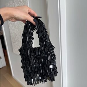T.J.MAXX Black Beaded Bag